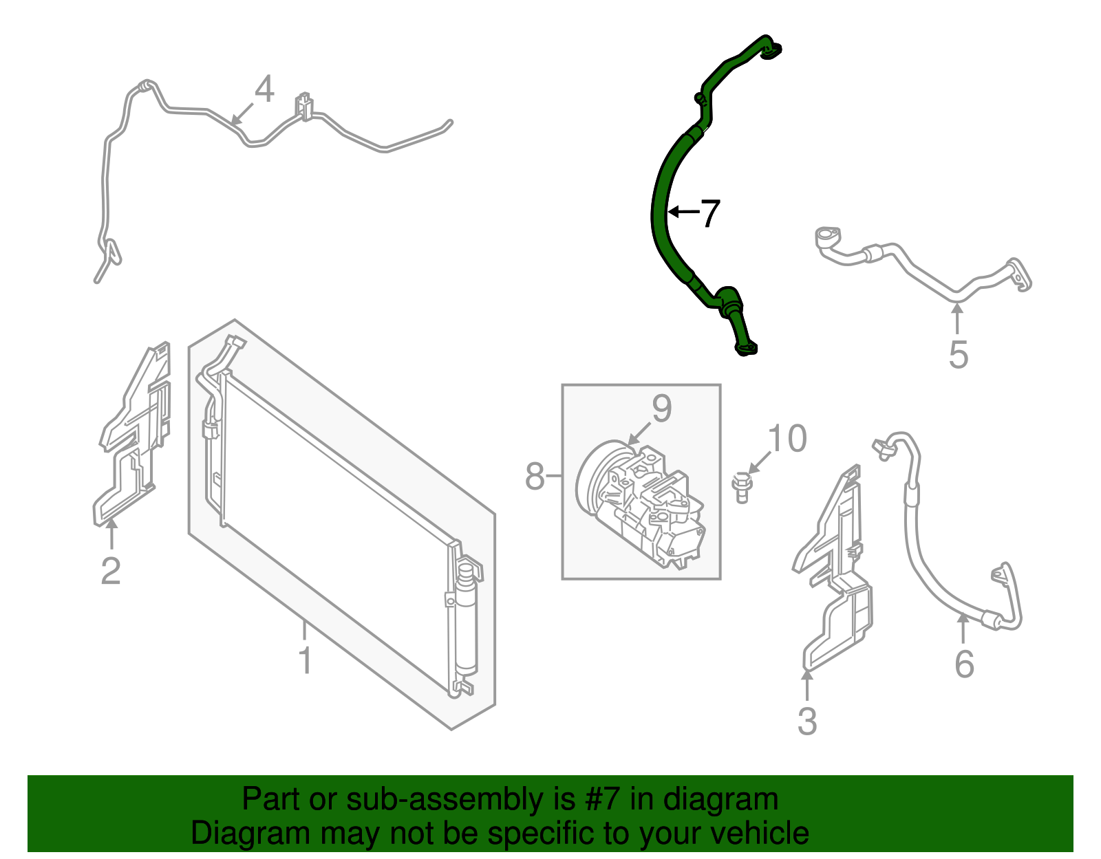 A/C Refrigerant Suction Hose - Nissan (92480-ZN51A)
