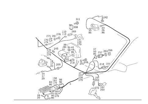 Inboard Cable Harness & Belt Warning Device for 1989 Mercedes-Benz 300CE #0