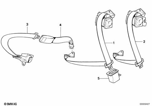 Safety Belt for 1992 BMW 535i #2