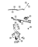 5139092AA - Wiper/Lock Cylinder and Keys: Wiper Pivot And Linkage for Chrysler: 300 | Dodge: Charger, Magnum Image