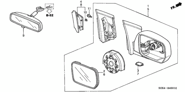 Mirror (2) for 1999 Honda Odyssey #0