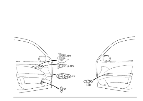 Switch in Front Door Lining for 2006 Mercedes-Benz E320 #0