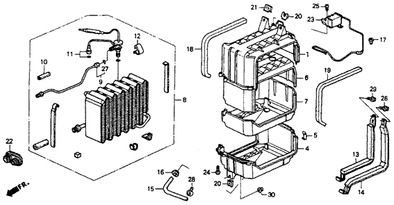A/C Cooling Unit (1) for 1991 Honda Accord #0