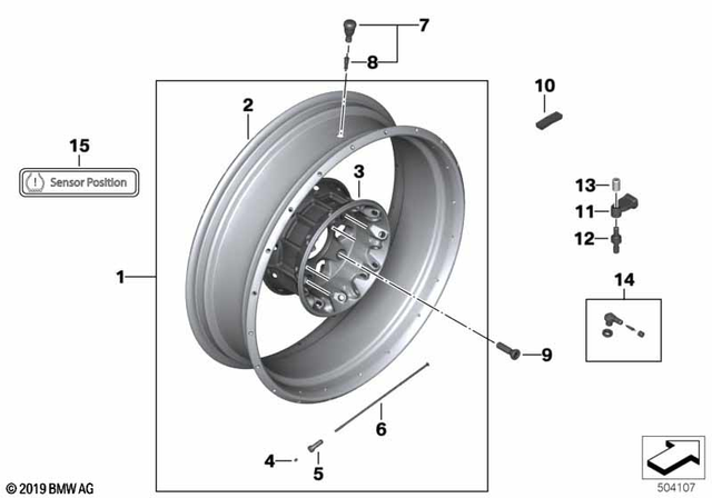 36318526660 - : Wheel Hub, Silver, Rear for BMW-Motorrad Image