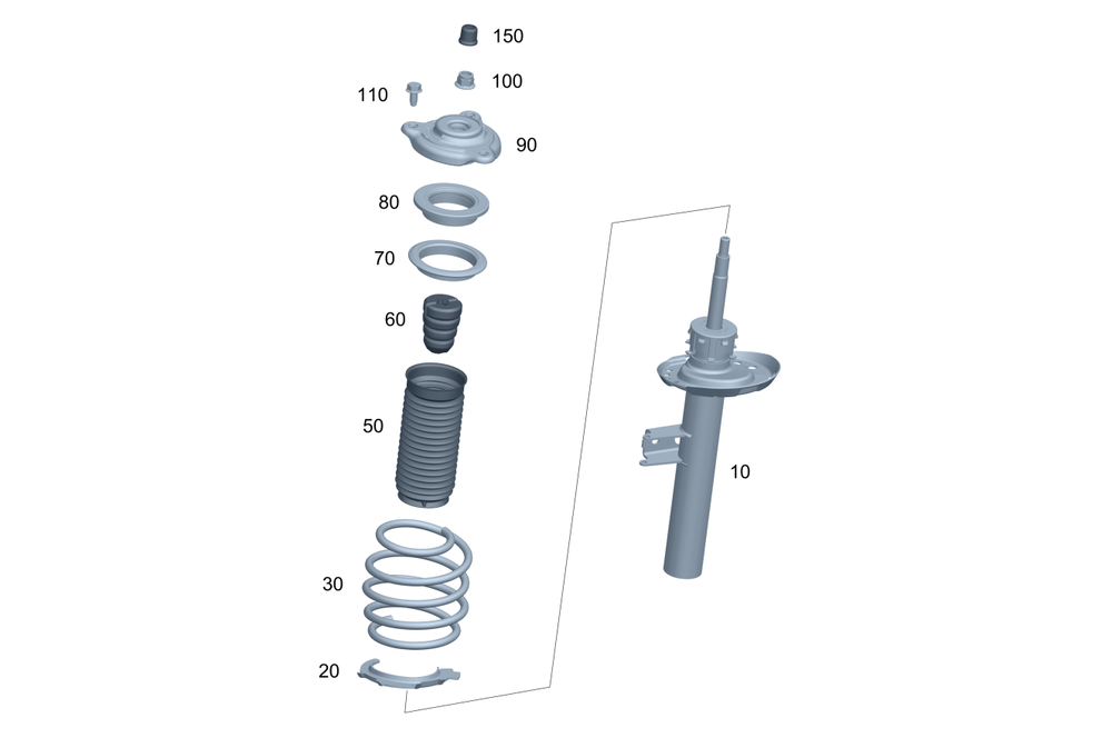 S200匹 KYB SR4202 Front Strut-Plus Strut and Coil Spring Assembly