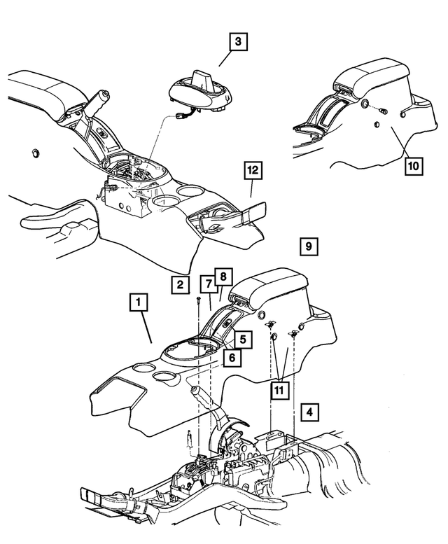 1BB041DVAB - Instrument Panel and Radios and Consoles: Floor Console for Mopar Image