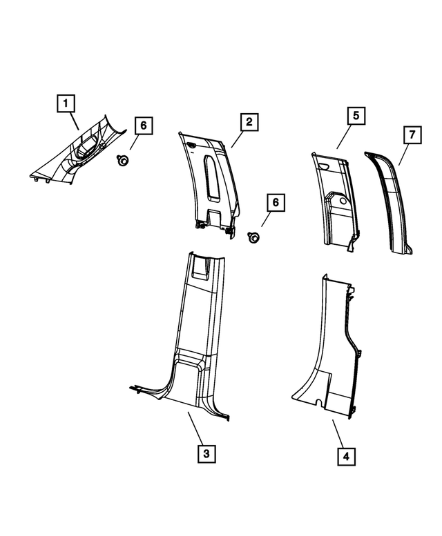 1DX57DK2AB - Interior Trim: B Pillar Lower Trim Panel, Left for Mopar Image
