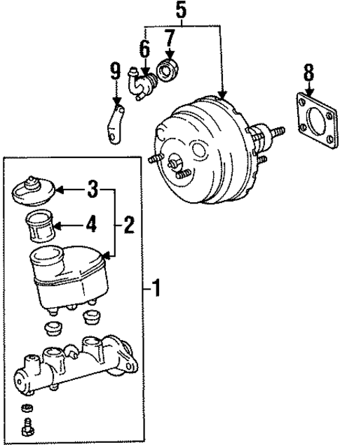 Master Cylinder - Components On Dash Panel for 1998 Toyota Celica #0