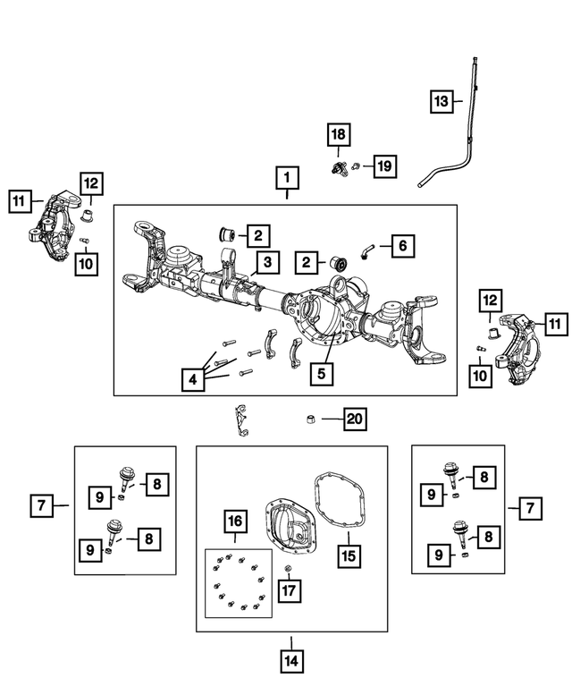 68633167AA - Differential and Drive Line: Axle Housing for Mopar Image