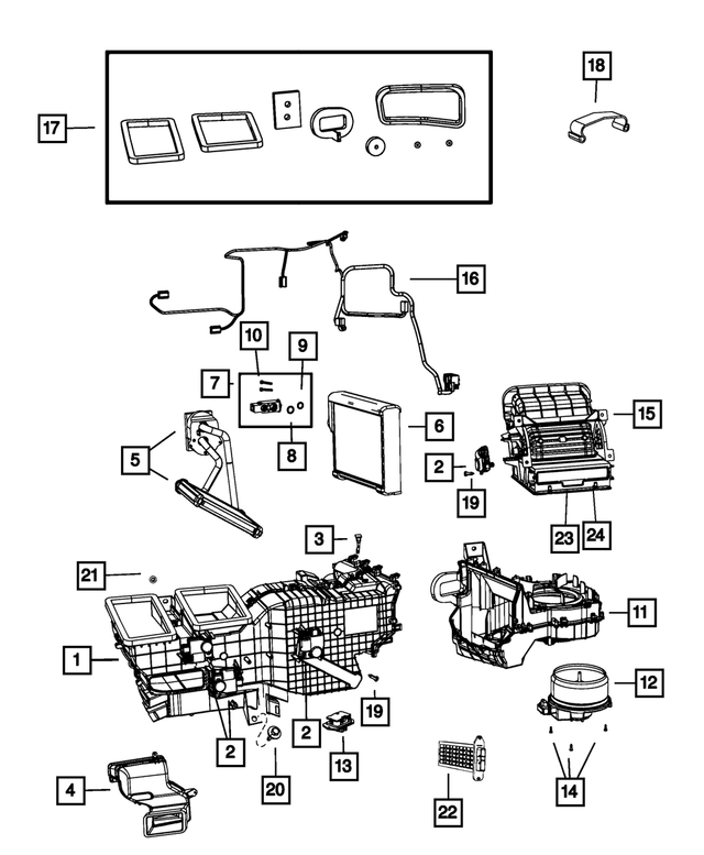 68197458AC - Air Conditioners and Heaters: Distribution Housing for Mopar Image