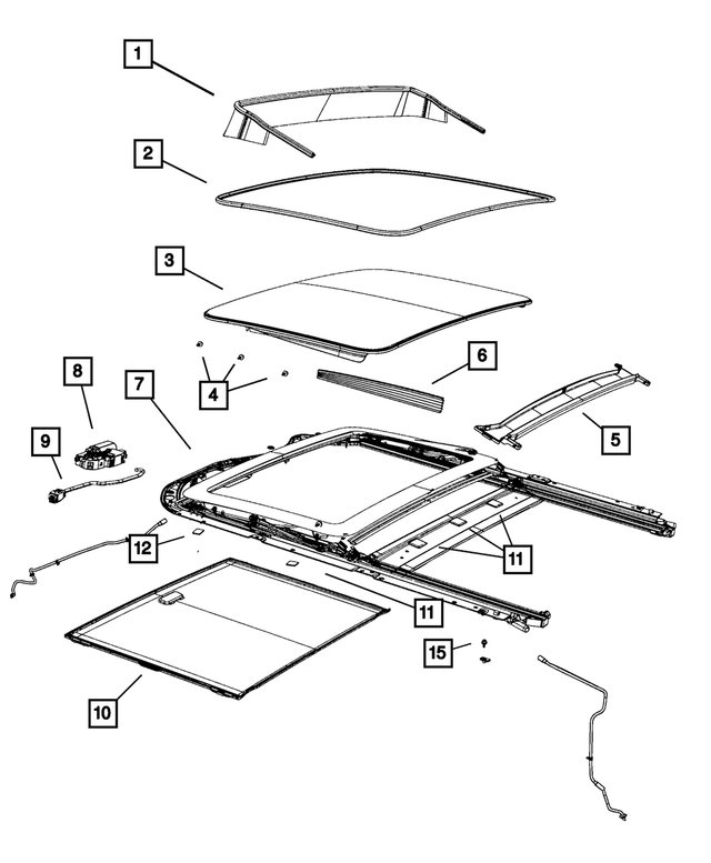 68346651AA - Body Sheet Metal Except Doors: Sunroof Wind Deflector for Mopar Image