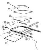 7BP86WT3AA - Body Sheet Metal Except Doors: Sunroof Sunshade for Jeep: Grand Cherokee, Grand Cherokee L Image