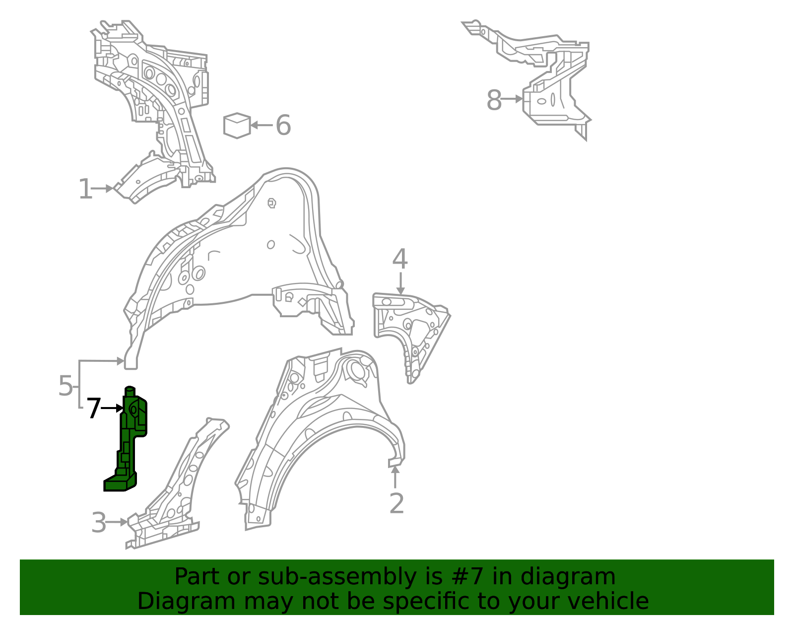 61642-06140 - Wheel Housing Bracket 2018-2025 Toyota Camry | Longo ...