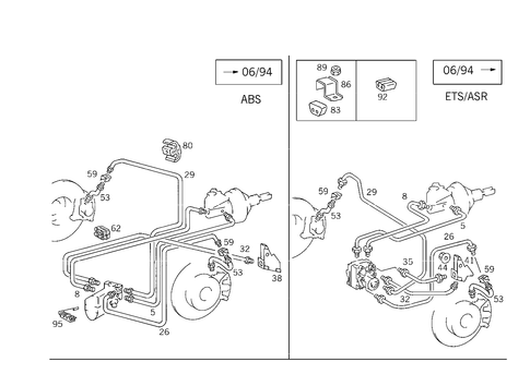 Brake Lines for 1991 Mercedes-Benz 500SL #1