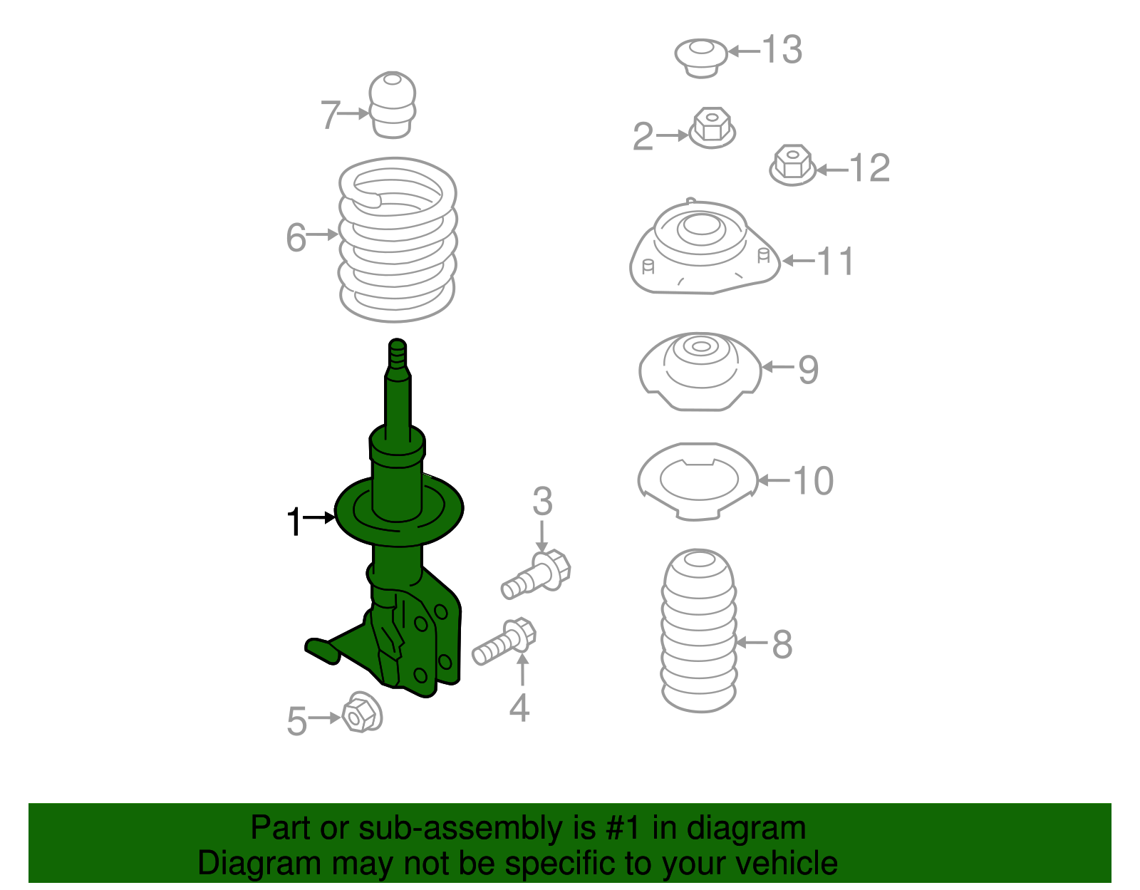 デフト　yyf SUS Genuine Toyota Strut F Left-hand part# SU003-10822 for 2015