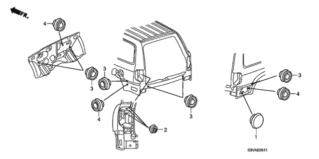 Grommet (RR.) for 2008 Honda Pilot #0