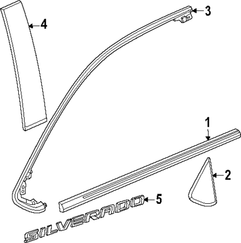 Exterior Trim - Front Door for 2025 Chevrolet Silverado EV #0