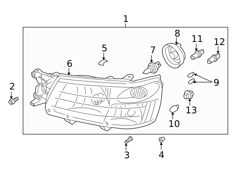 Headlamp Components for 2005 Subaru Forester #0