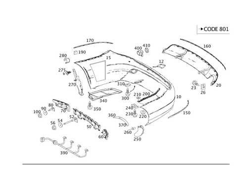 Rear Bumper for 2013 Mercedes-Benz C250 #0