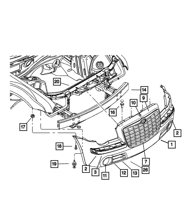 4805774AD - Frames and Bumpers: Front Fascia for Mopar Image