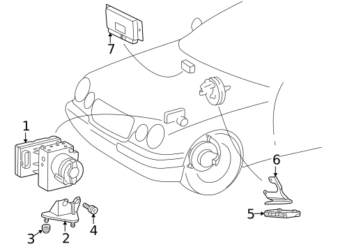 ABS Components for 1999 Mercedes-Benz CLK430 #1