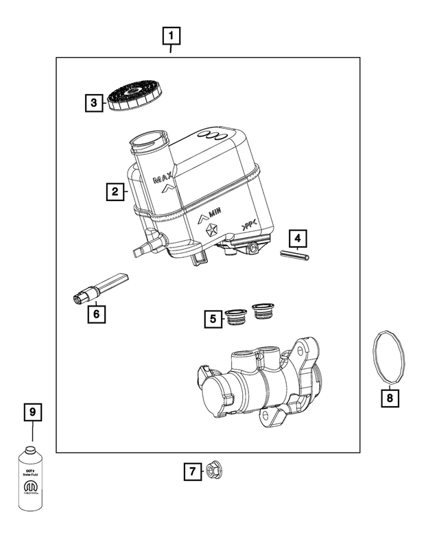 68418190AB - Brakes: Brake Master Cylinder for Mopar Image