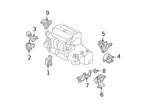 Engine & Trans Mounting for 2003 Honda CR-V #0