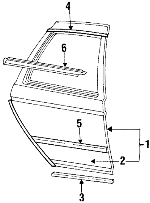 Exterior Trim - Rear Door for 1992 Mercury Sable #0