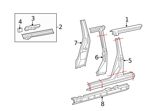 Center Pillar & Rocker for 2006 Toyota Highlander #1