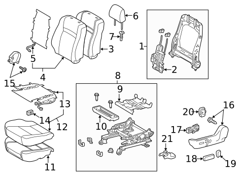 Driver Seat Components for 2013 Toyota Camry #0