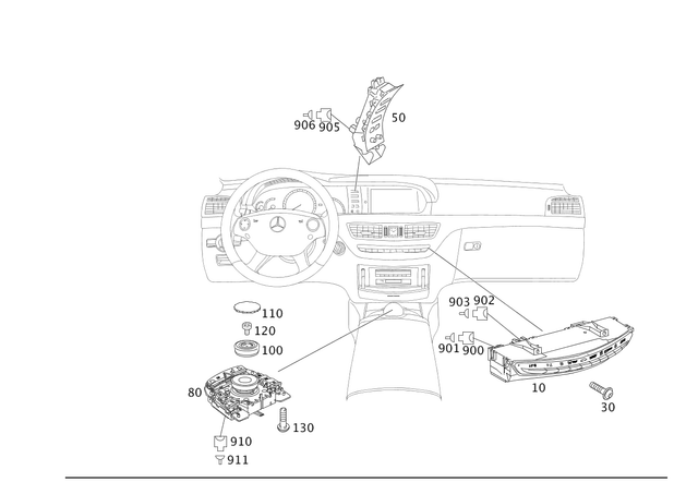 2218216551 - Electrical System: Switch Block for Mercedes-Benz Image image