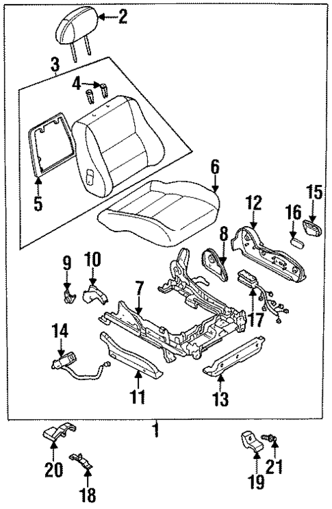 Seat Components for 1996 Mazda 626 #1