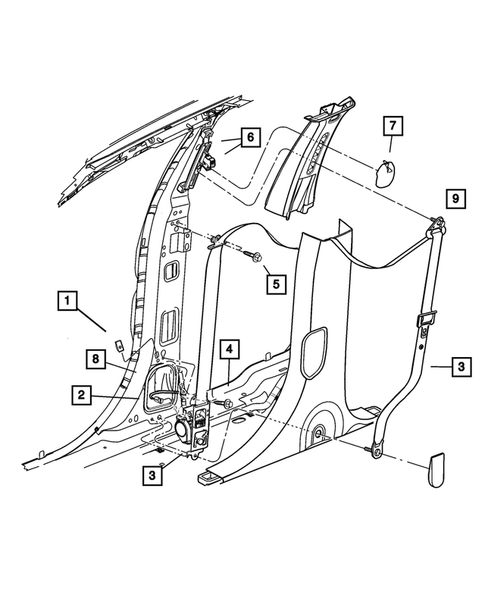 Seat Belts-Front and Rear for 2006 Chrysler Pacifica #0
