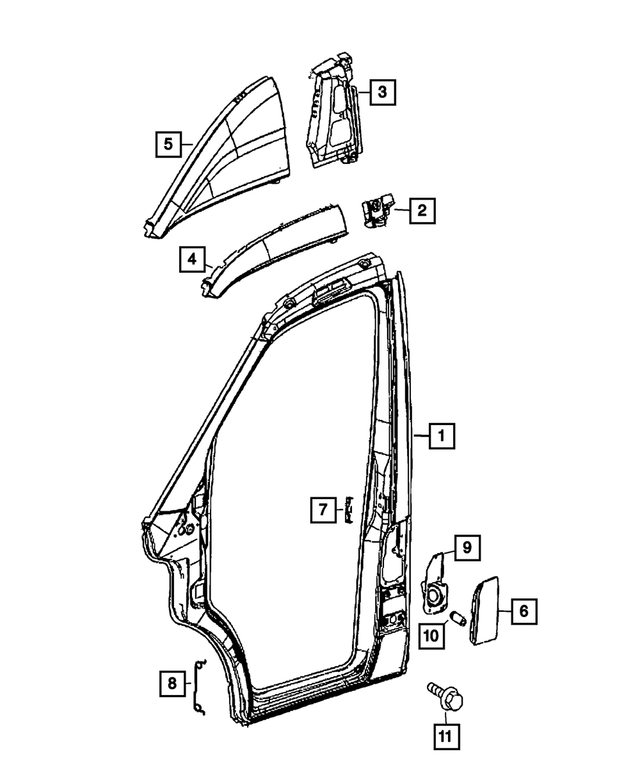 68008452AC - Body Sheet Metal Except Doors: Body Side Door Aperture, Left for Mopar Image