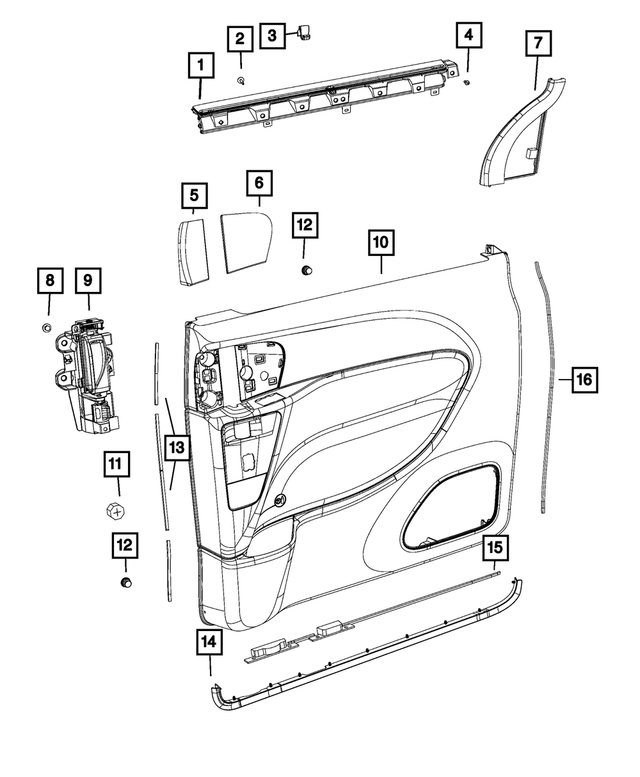 « 5RP631D2AF –  : Garnissage De Porte Coulissante Panneau, Côté Gauche pour Mopar Image »