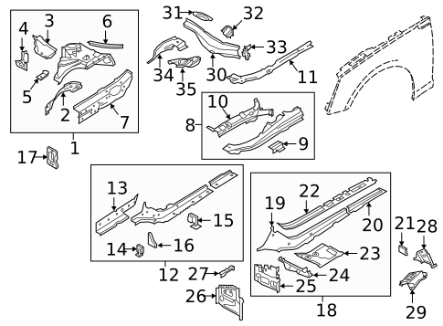 Structural Components & Rails for 2025 Audi A5 Sportback #0