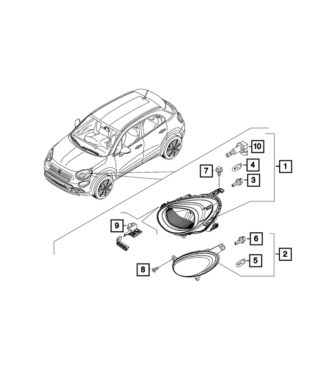 68637316AA - Electrical: Headlamp, Left for Mopar Image