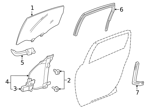 Glass - Rear Door for 2001 Chevrolet Impala #0