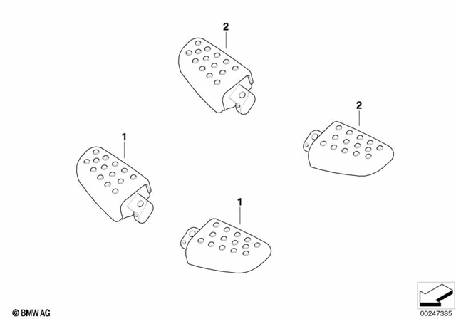 46717728871 - Design: Footrest, Magnesium Matt, Rear Left for BMW-Motorrad Image