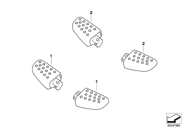 46717728866 - : Footrest, Magnesium Matt, Front Right for BMW-Motorrad Image