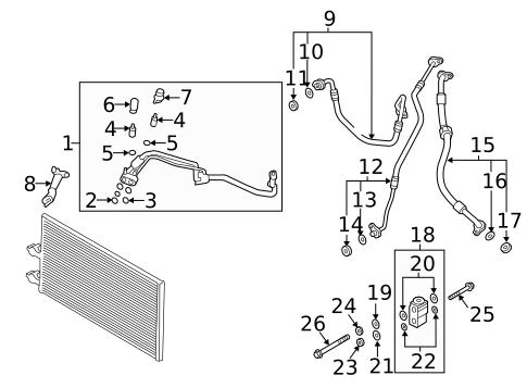 Condenser, Compressor & Lines for 2025 Volvo V60 #0