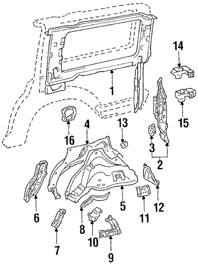 6163389102 - : Inner Wheelhouse for Toyota Image