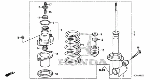 Rear Shock Absorber for 2008 Honda Element #0