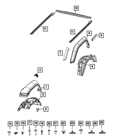 Moldings and Ornamentation for 2021 Jeep Gladiator #0