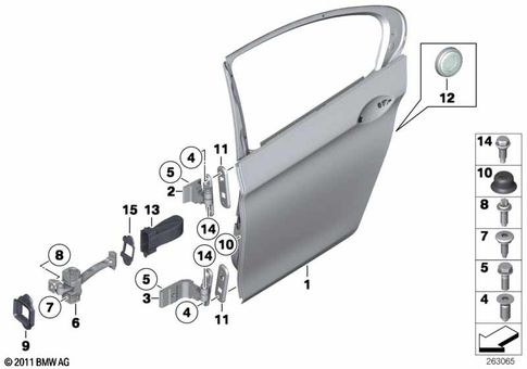 Door, Rear for 2015 BMW 528i #0