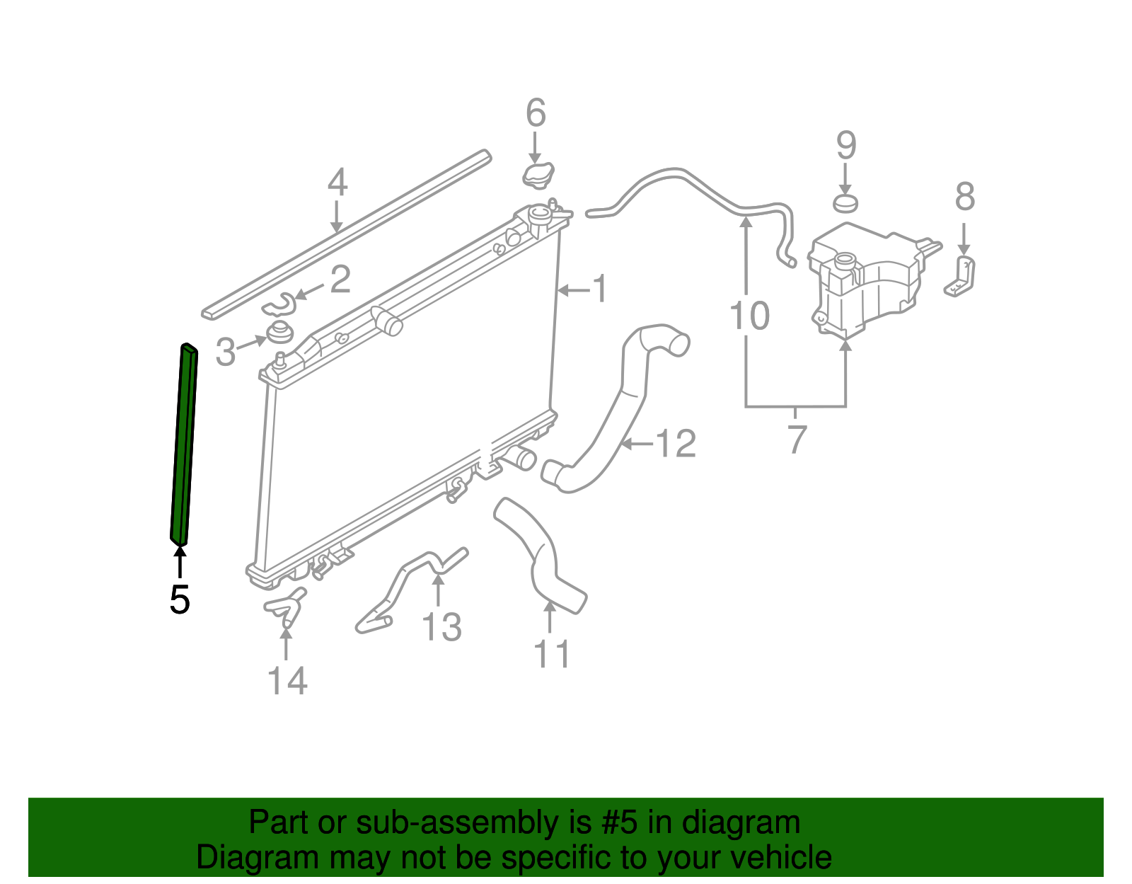 Radiator Assembly Seal - Nissan (92184-CA000)
