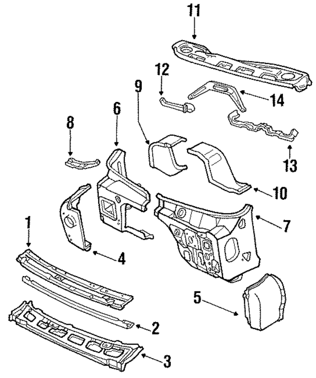 14038994 - Body: Cowl Top Panel for GM Image