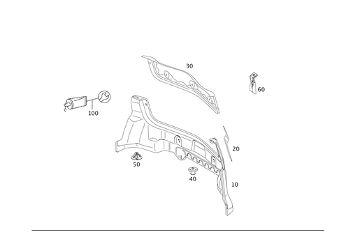 Engine Compartment Partition Panel, Wheelhouse Attachment Parts for 2009 Mercedes-Benz S 550 #0