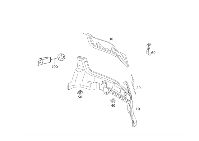 2216200478 - Cowl, Front Panel: Partition for Mercedes-Benz Image image