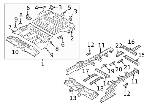 Rear Floor & Rails for 2023 Kia Telluride #0